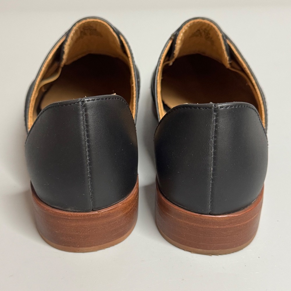 Nisolo Emma dOrsay Oxford Flat Black Leather Pointed Toe Shoes Womens 10 - Picture 5 of 8